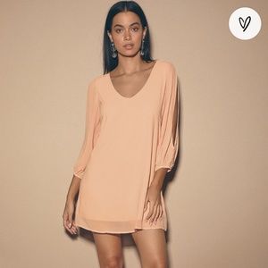 LuLus Shift Long Sleeve Dress